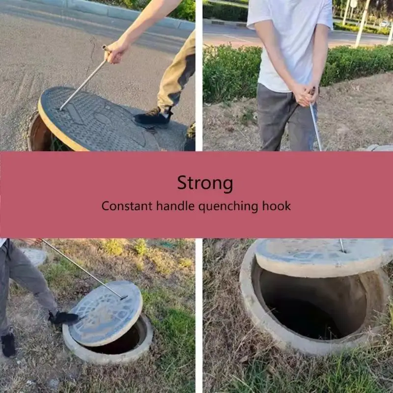 652F Manhole Cover Hook Drain Grate Lifter T Shaped Handle Manhole Cover Hook