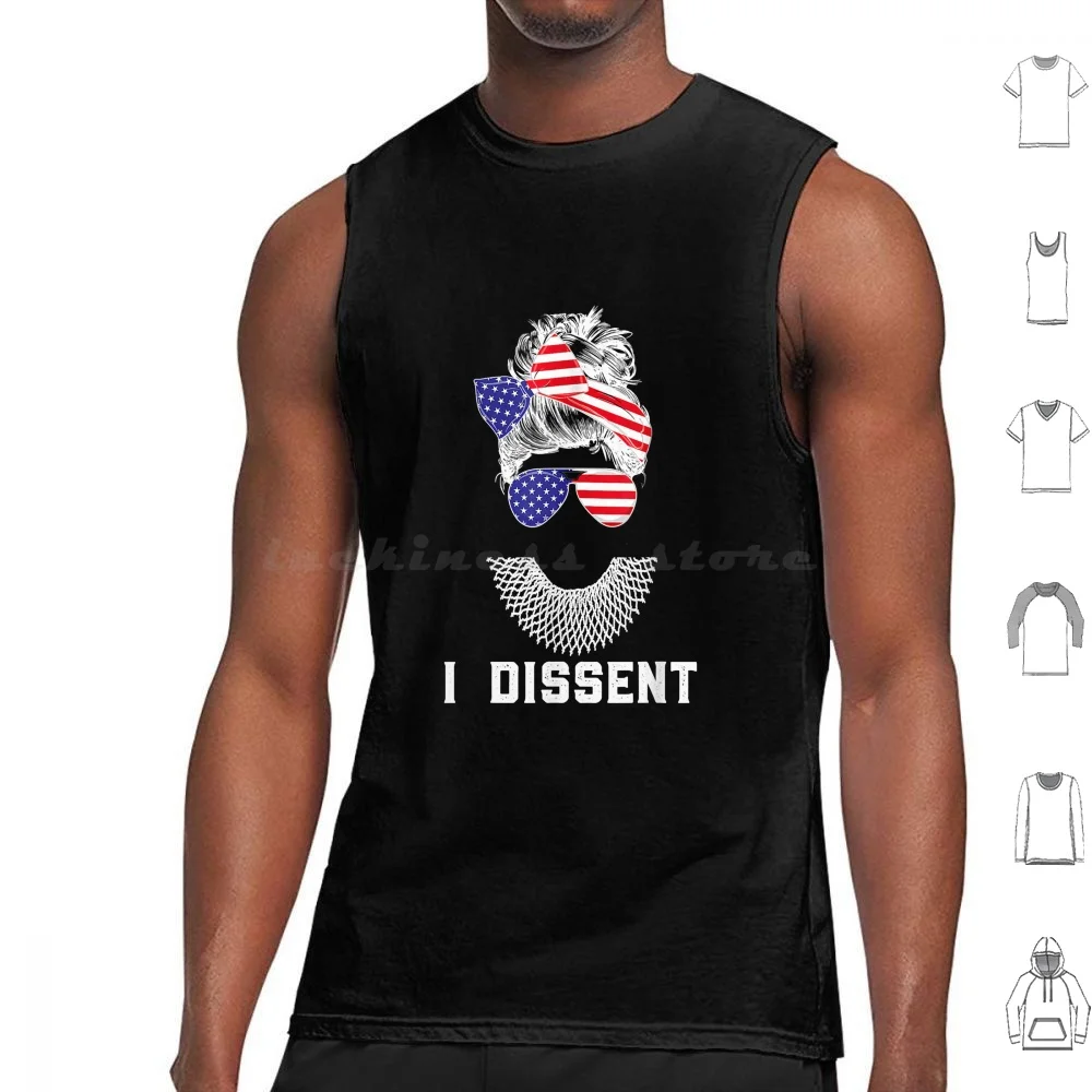 I Dissent I Dissent Collar Rbg For Women Messy Bun Tank Tops Vest Sleeveless Rbg Ruth Bader Ginsburg Bader I Dissent
