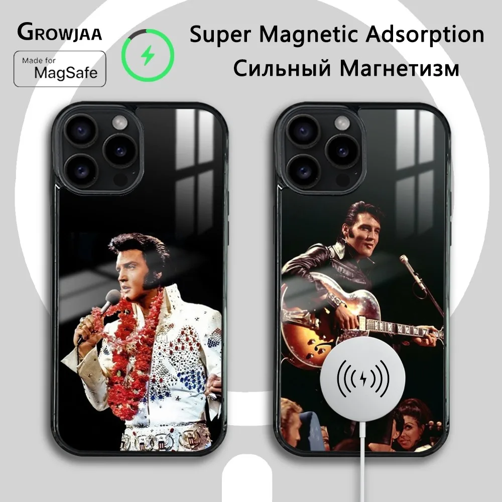 

Singer E-Elvis P-Presley Phone Case For iPhone 16 15 14 13 12 11 Pro Max Plus Mini Magsafe Mirror Wireless Magnetic Cover