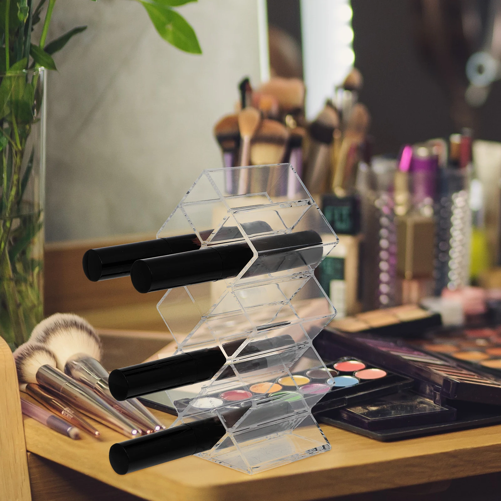 

Acrylic Lipstick Clear Makeup ganizer 10 Grids Storage Rack Display Acrylic Lipsticks Rack Practical Transparent Cosmetics