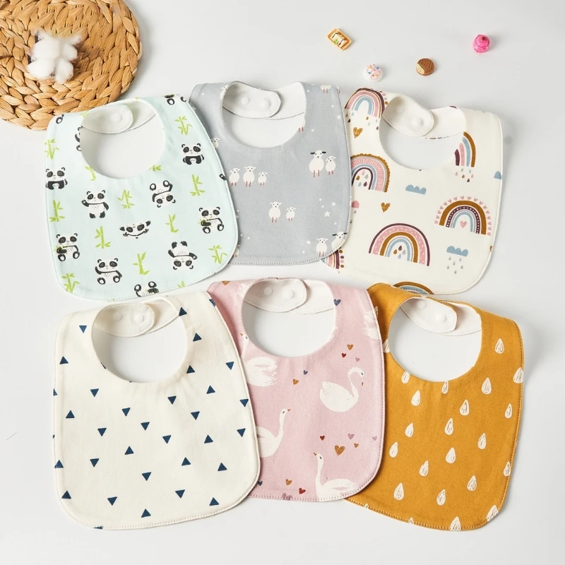 Comfortable & Easy to Clean Baby Bibs Practical Baby Bibs Waterproof Cloth Cotton Towel Multi-style for Boys & Girls QX2D