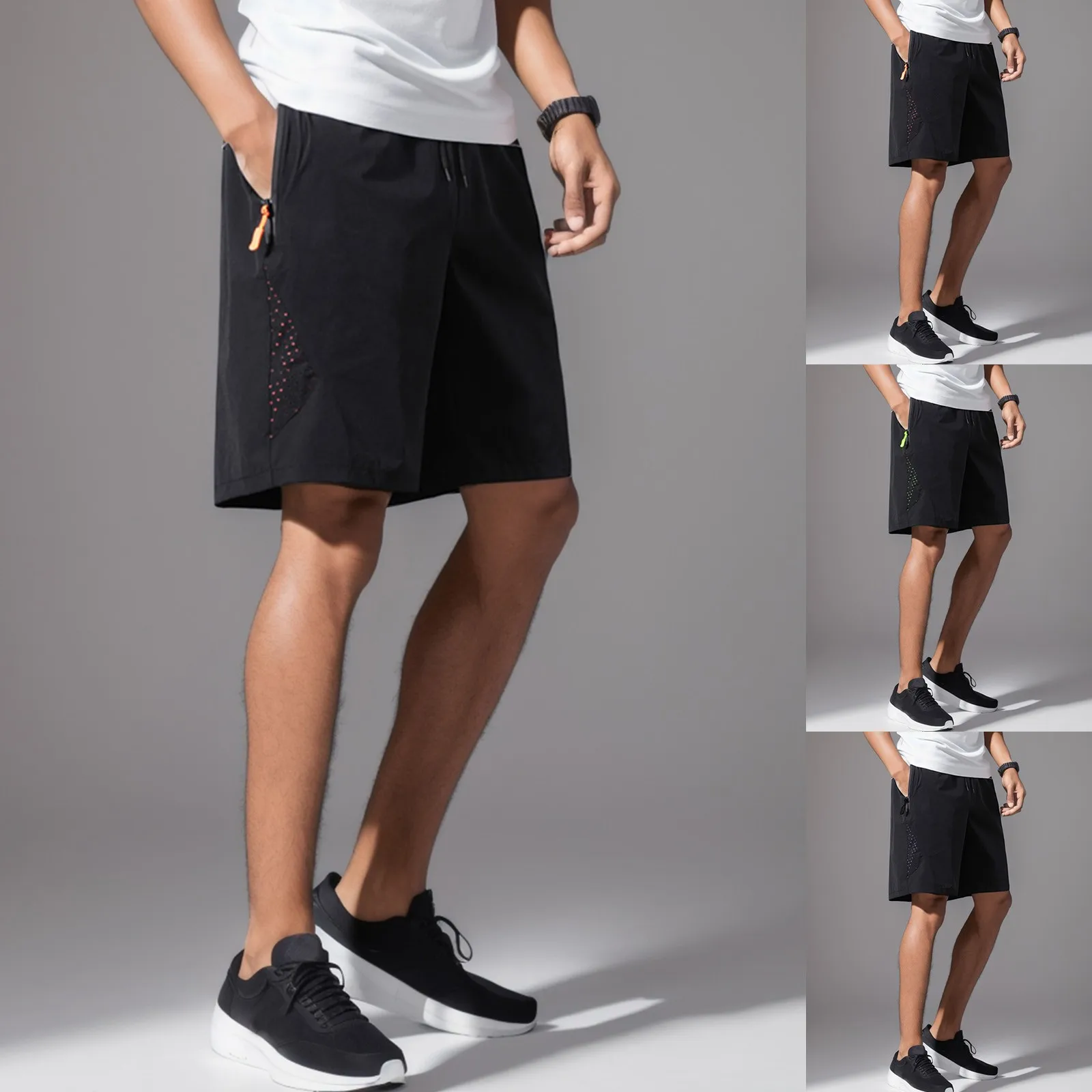 شورت رجالي قطني مع جيوب شورت رجالي رياضي كاجوال بخصر مطاطي برباط مقاس أوروبي شورت خارجي دافئ مريح #1