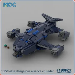 1:250 Scale Elite Dangerous Alliance Crusader Spaceship Model MOC Building Blocks DIY Assemble Bricks Space Toys Gifts 1190PCS