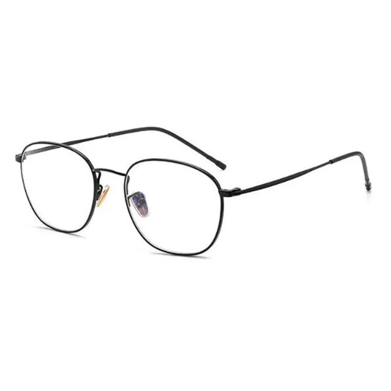 Gafas cuadradas de Metal para hombre y mujer, lentes ópticas con montura fina, antiazul, graduadas 0-0,5-1,0-1,5-2,0 To-6,0