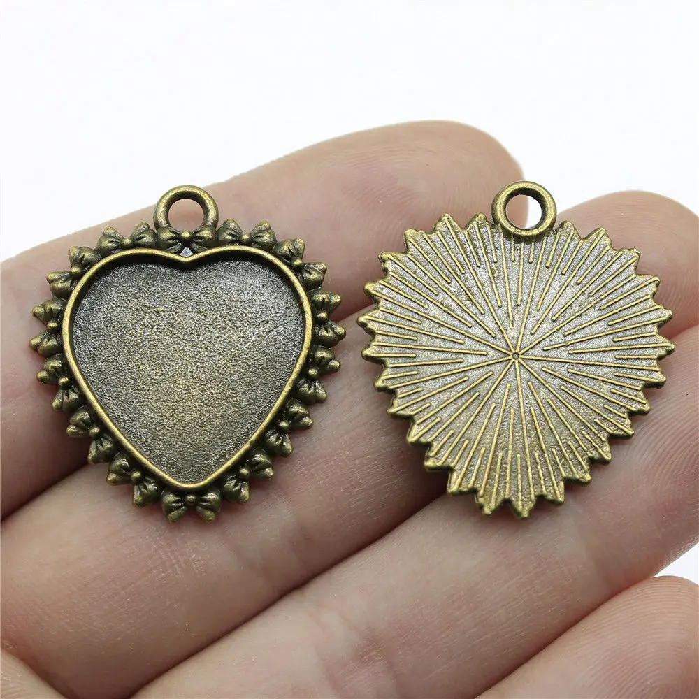 أجزاء الملحقات تناسب جولة 20 مم الزجاج كابوشون قاعدة إعداد صينية الحافة Antiqeu البرونزية مجوهرات باردة