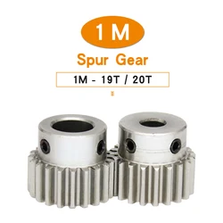 1 Piece Spur Gear 1M-19T/20T Bore Size 6/8/10 mm 304 Stainless Steel Transmission Gear Teeth Thickness 10 mm Total Height 18 mm