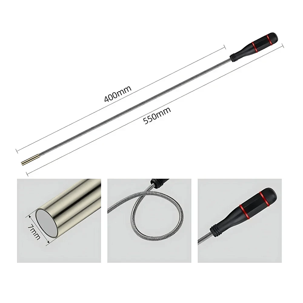 

Flexible Magnetic Pickup Tool Bendable Snake Pickup Bendable Suction Bar for Locate Falling Objects Reach Sink Drains Pick Up