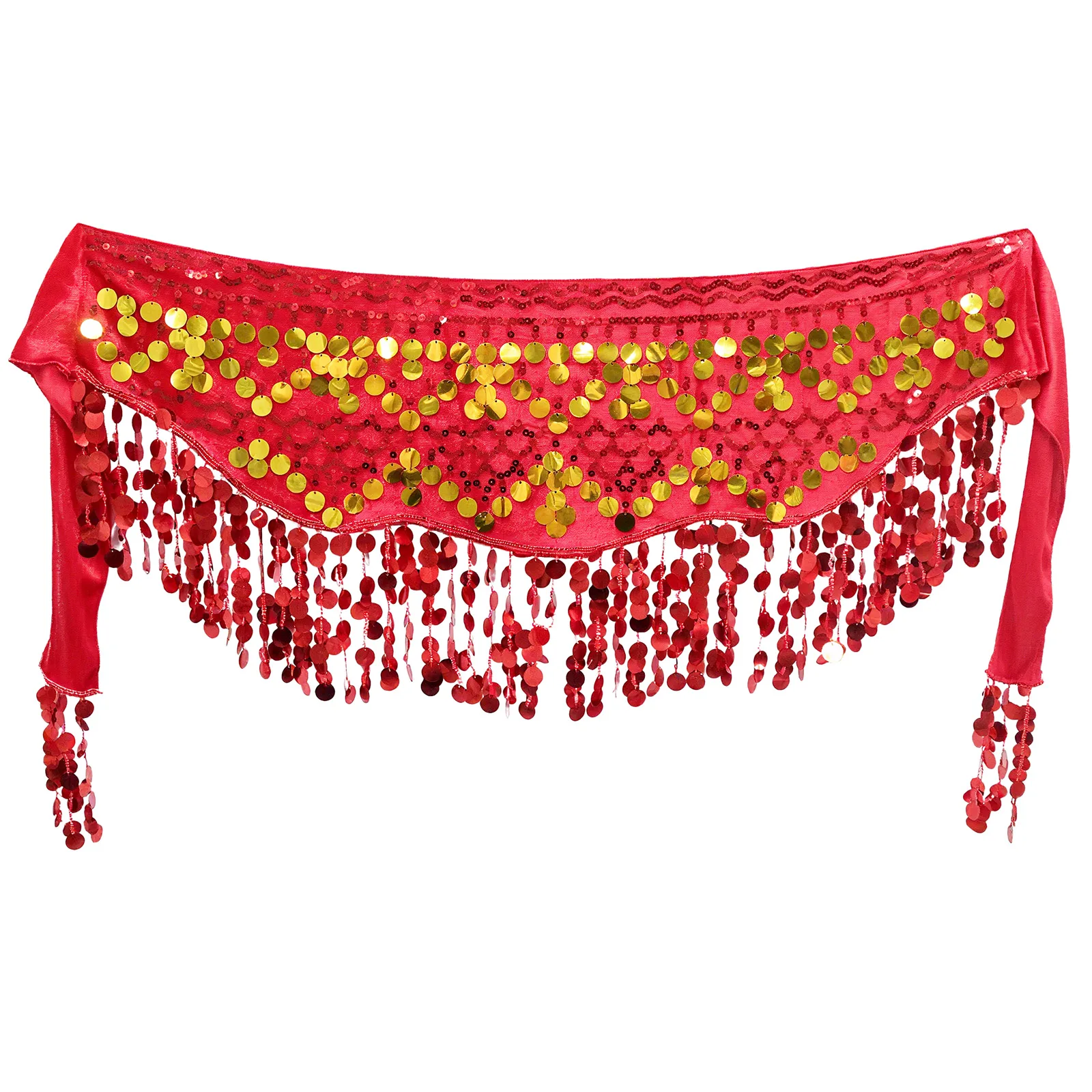 女性ベリーダンスベリーダンスヒップスカーフダンスウェアスパンコールタッセルレースアップウエストスカートヒップラップステージパフォーマンスダンスクラス用