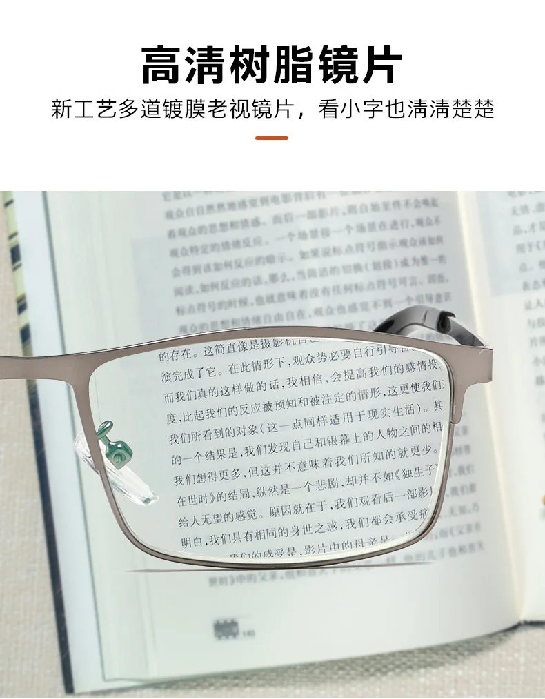 Shatar Presbyopie-Brille mit Edelstahlrahmen, Anti-Blaulicht-Brille für Business, mittleres Alter und ältere Menschen, hochwertige Männer und Frauen – Detail 6