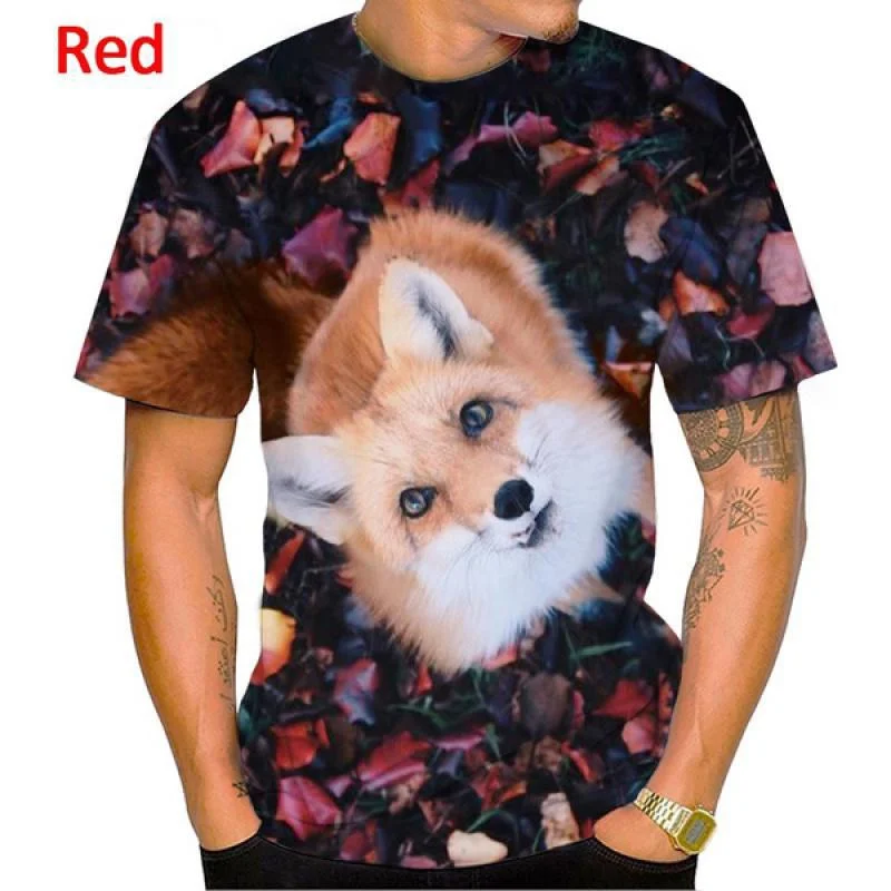 

Animal Fox 3D T Shirt Fashion Casual Clothing Hip-hop Harajuku Wolf Printing Short-sleeved T-shirt Top