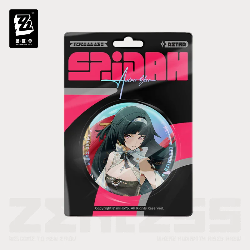 Official Zenless Zone Zero Gaming Merchandise Cartoon Characters Cosplay Astra Yao Nicole Ellen Joe Tinplate Badge 3