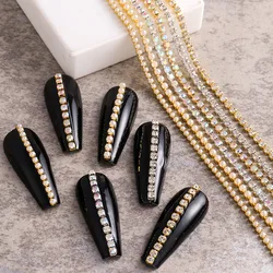 100cm Nail Art Diamond Chain Colorful Nail Charms deco ongles Nail Art Accessories Metal Steel  Chain 3D Nail Art Decoration