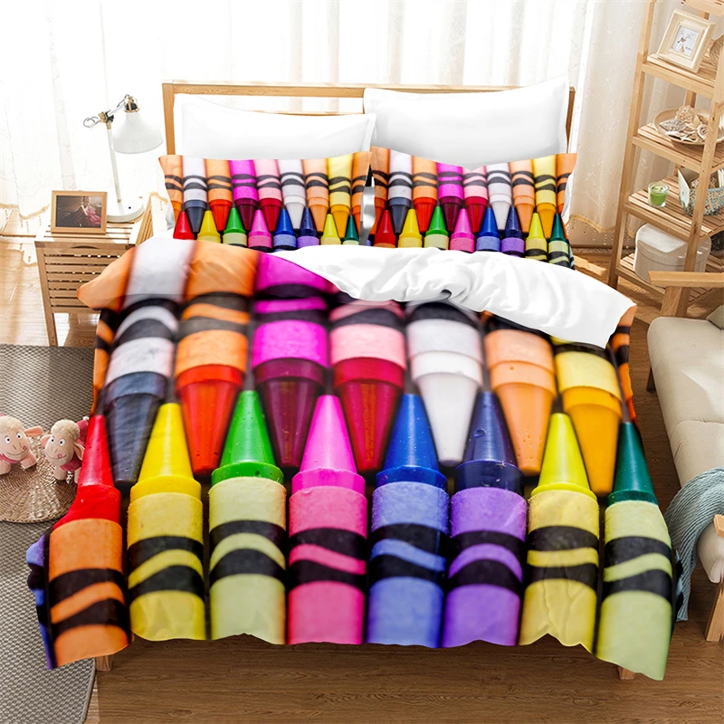 Crayon Bedding Set Duvet Cover Set 3d Bedding Digital Printing Bed Linen Queen Size Bedding Set Fashion Design