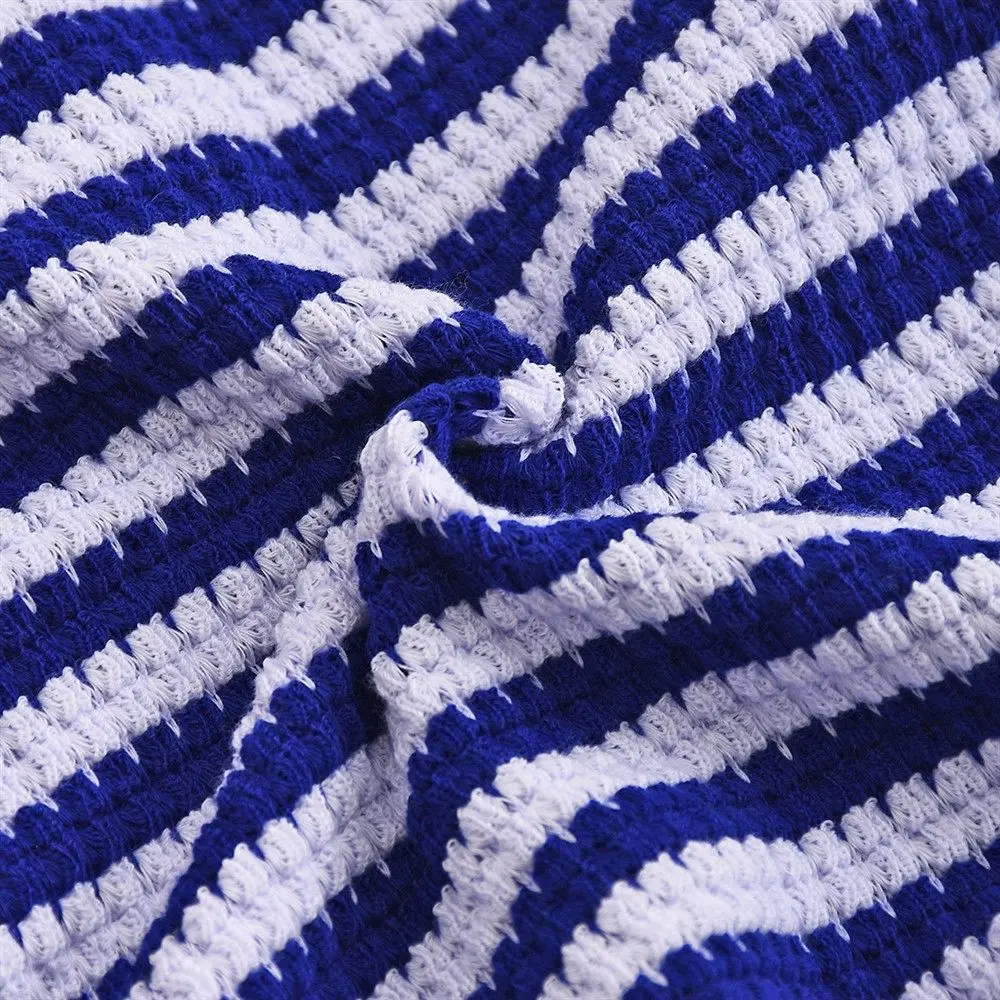 

Open navel casual striped shorts set (Women's)