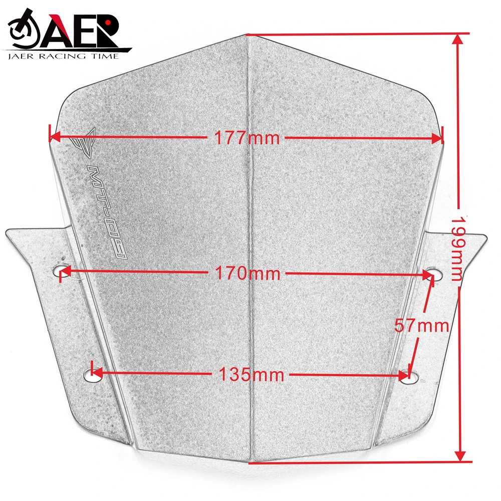 Motorcycle MT 09 Windshield Windscreen Wind Deflector for Yamaha MT09 MT-09 2014 2015 2016