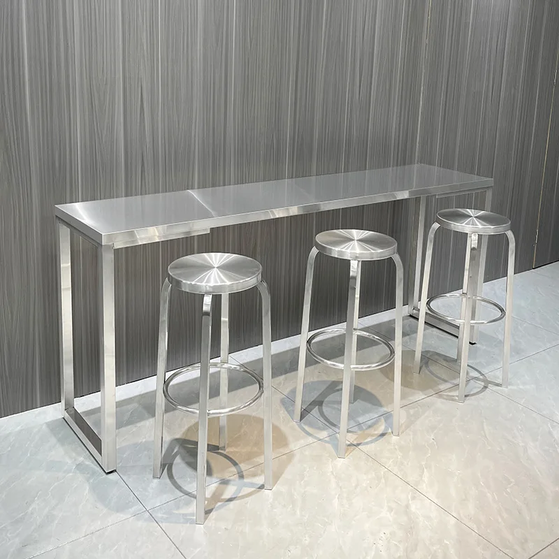 

Stainless Steel Bar Stool Industrial High Footrest Chair for Coffee Shop Modern Counter Seat Commercial Milk Tea Shop Bar Chair