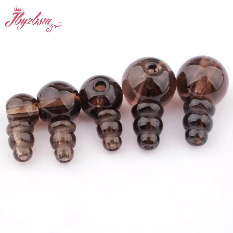 10mm Round Natural Smoky Quartzs 3 Hole Buddha Mala Guru Stone for Tibetan Prayer Beads for DIY Accessories Jewelry Making 1 Set