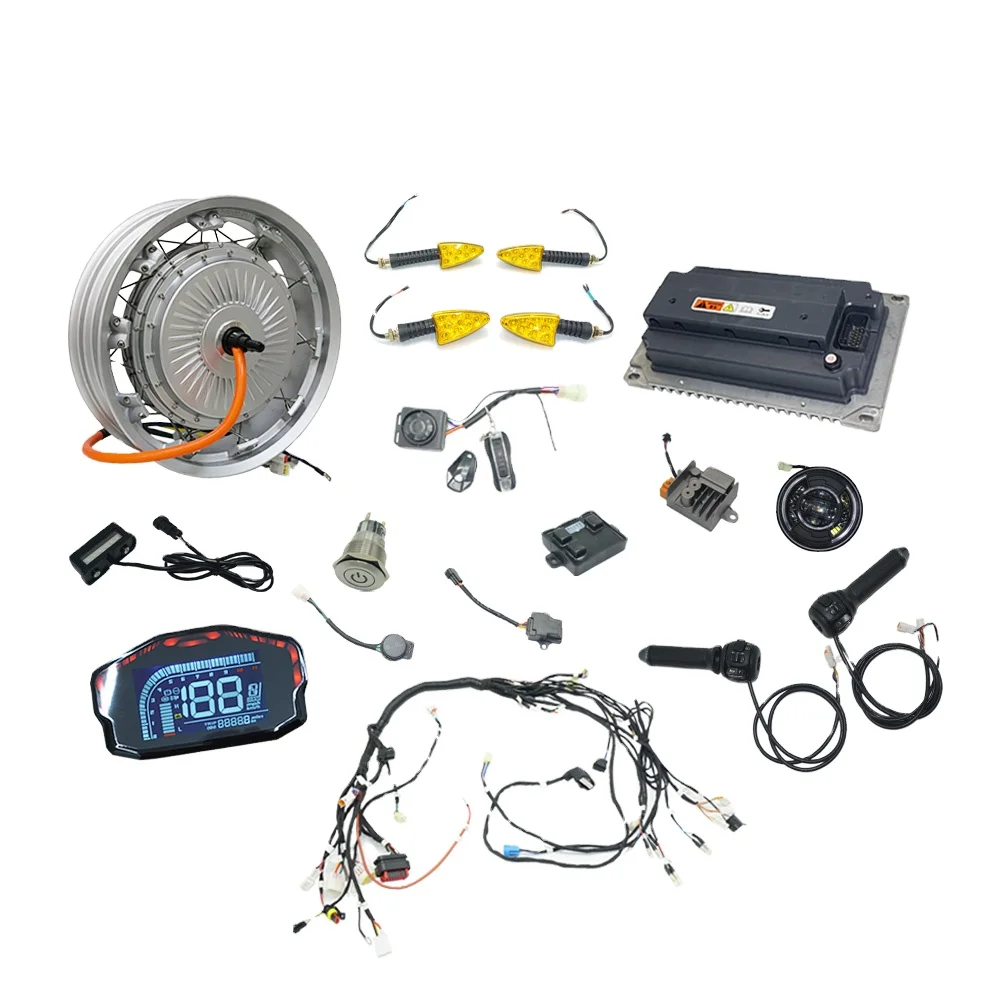 

TLF QSMOTOR QS273 8000W V3 120kph E-motorcycle Spoke Hub Motor with 17x4.25 Moped Wheel Rim Conversion Kit with EM200-2