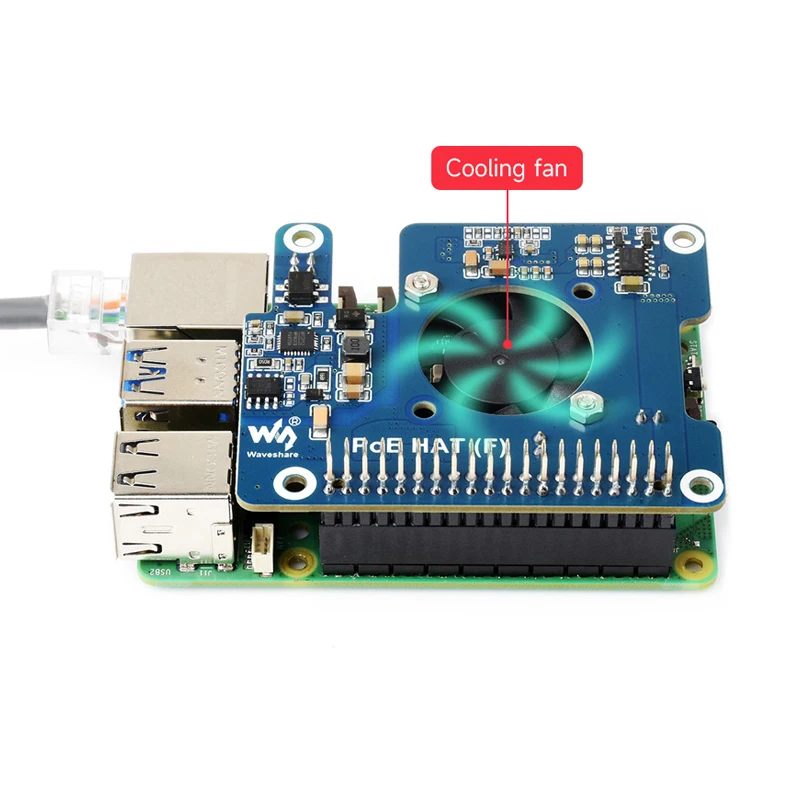 Raspberry Pi 5 PoE HAT Power Over Ethernet HAT With Onboard Cooling Fan Support 802.3af/At Network Standard