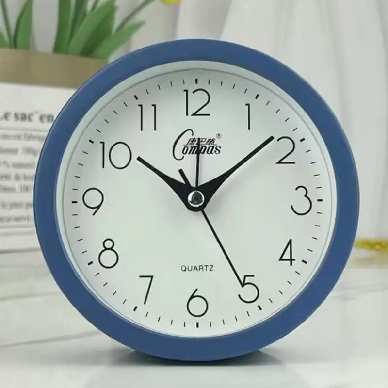 

Blue Round Large Digital Dial Mute Alarm Clock Square Minimalist Clock Timer Student Dormitory Clock Desktop Bedside Clock