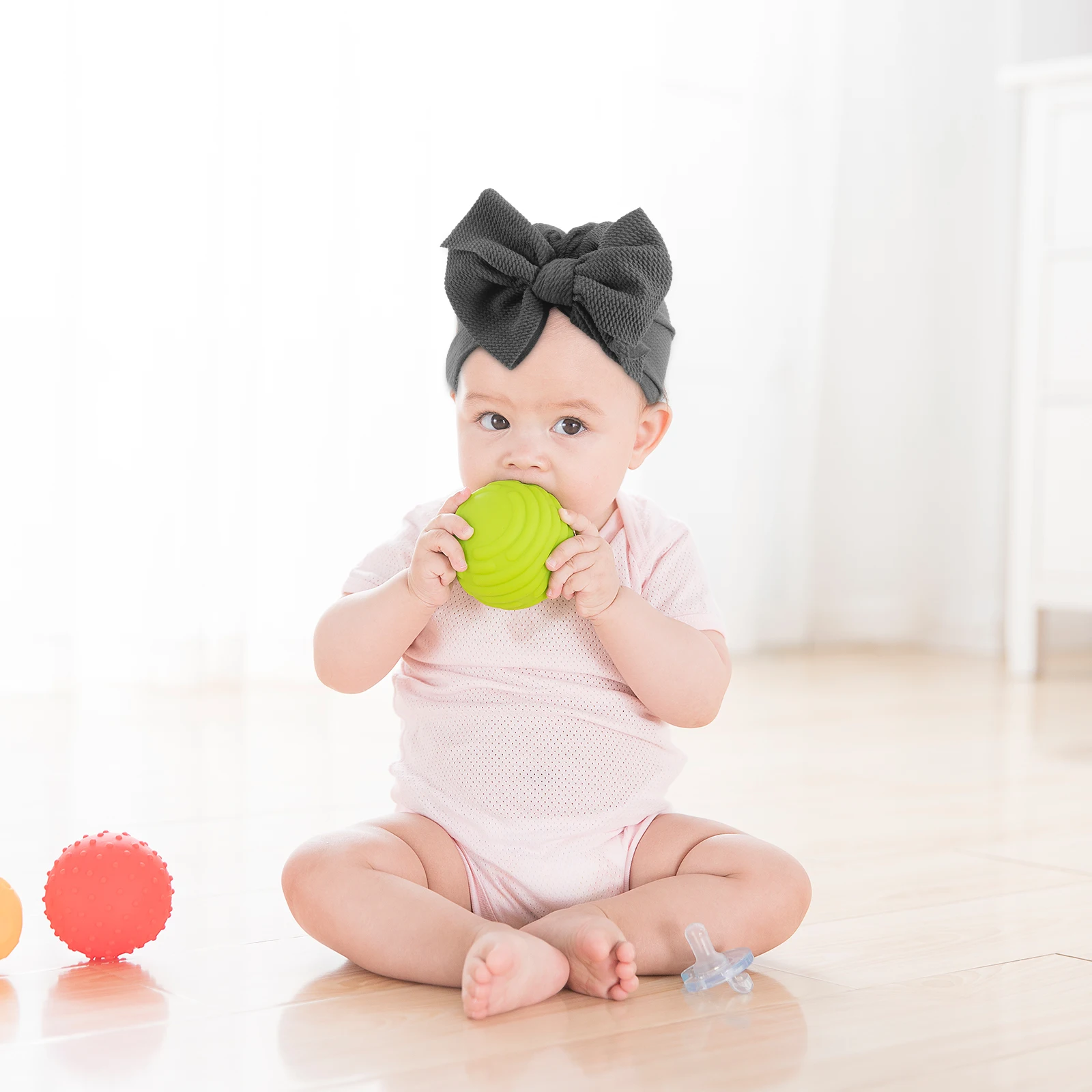

3 Pcs Infant Baby Hats Newborn Elastic Bows Delicate Design Toddler Beanie Hat Comfortable Wear