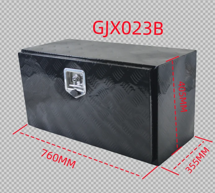 

BLACK 30"x14"x16" （760*405*355mm）Aluminum Truck Tool Box Trailer Pickup Bed Storage Underbody Toolbox