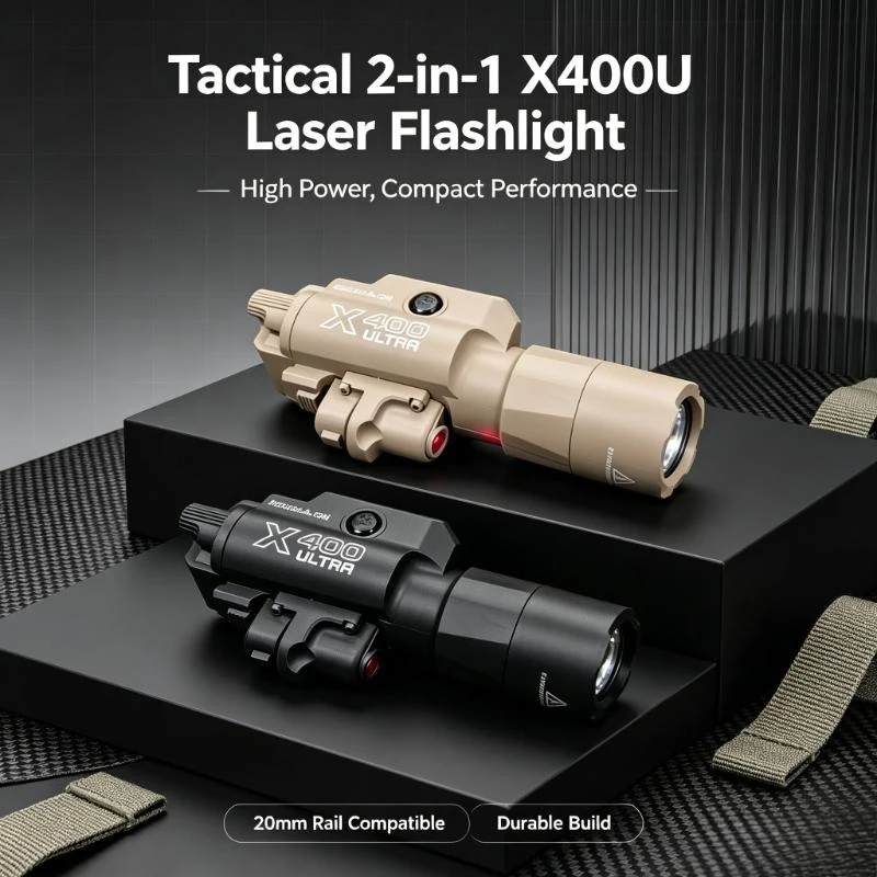 Tactical X400U Combo Flashlight Laser Sight High Bright 20mm Rail For Toy Airsoft Hunting Shooting CS Game Gear