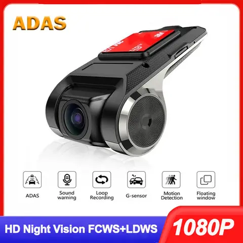 자동차 대시 캠 USB HD 1080P 170 학위 광각 자동차 카메라 레코더 전면 ADAS Dashcam 안드로이드 DVR 자동 레코더 야간 버전