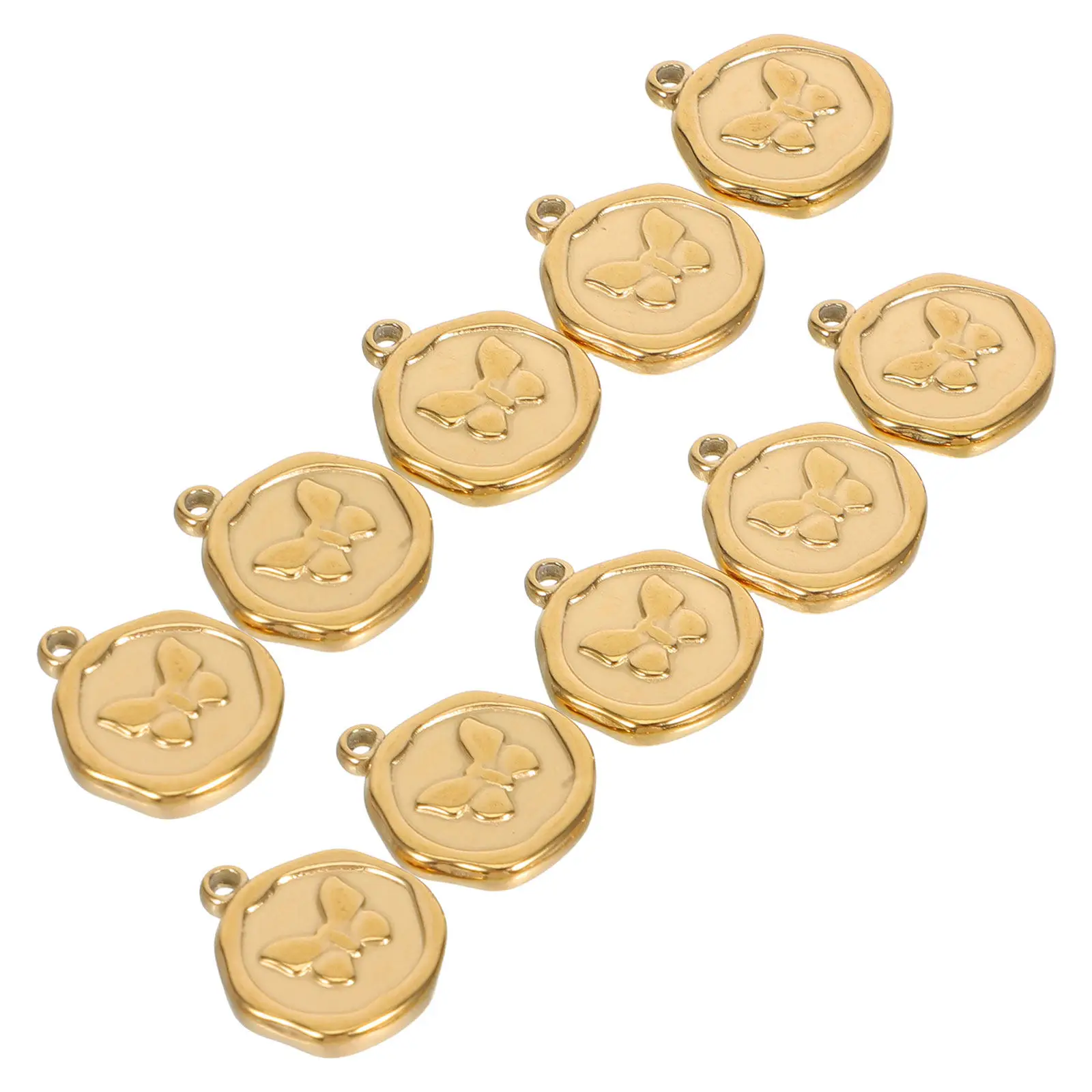 

10 шт. подвесок-бабочек из нержавеющей стали для самостоятельного изготовления украшений, изящный легкий набор шармов для ожерелий, браслетов, серег