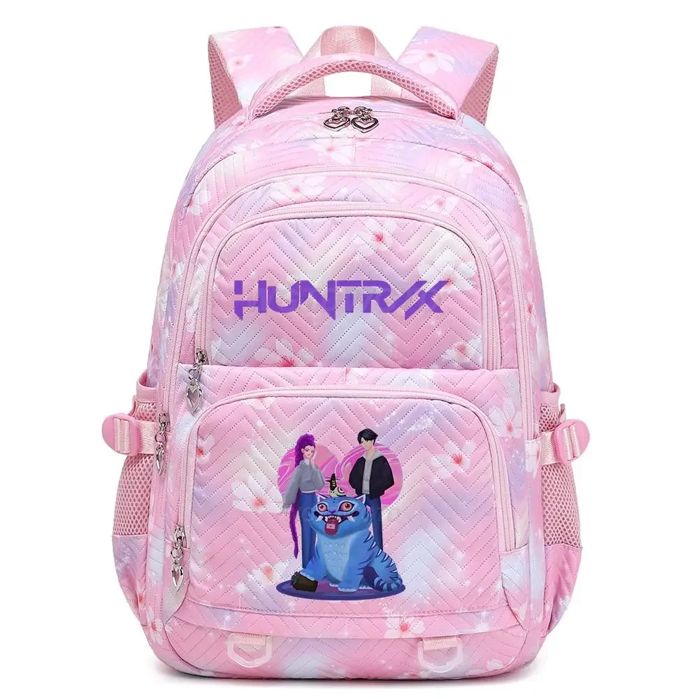 KPop Demon Hunters Backpack Rumi Mira Zoey HUNTR/X Saja Boys Print Cartoon School Bag Large Capacity Student Travel Backpacks