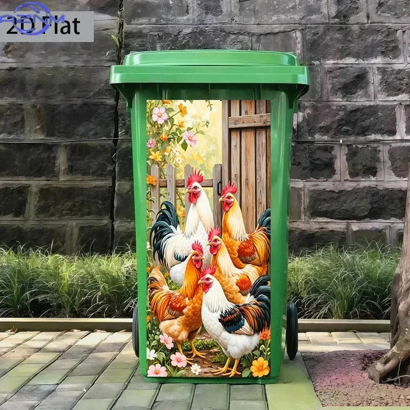 2D Pattern Print Decor Decal Popular Visual Ornament for Home and Yard Trash Dustbin
