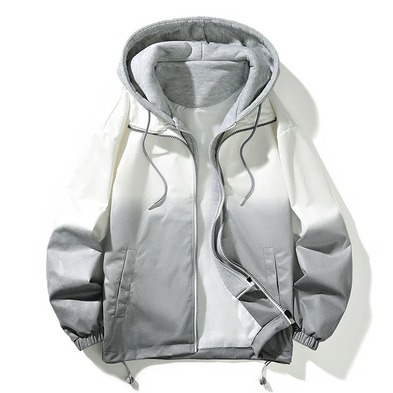 

Autumn and Winter New Men's Jacket Jacket Fake Two-piece Coat Top Splicing Contrasting Color Loose Large Size Men's Clothing