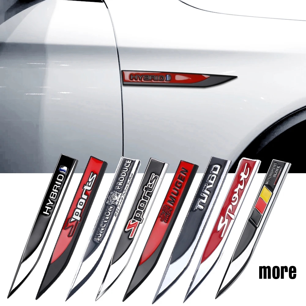 2PCS Car Side Fender Knife Stickers Emblem Auto Accessories for Toyota TRD Corolla Chr Yaris Rav4 Hilux 86 Land Cruiser Camry