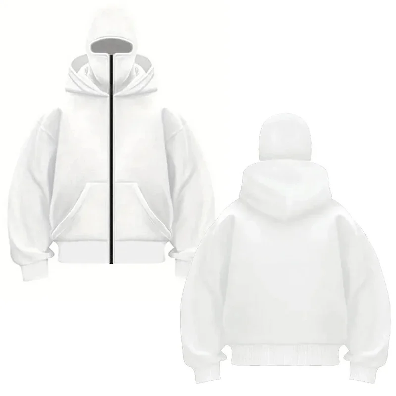 F-CAW-F نمط مطبوعة القطن قناع قلنسوة بسحاب الخريف/الشتاء جديد الرجال والنساء موضة Balaklafa مقنعين البلوز #3