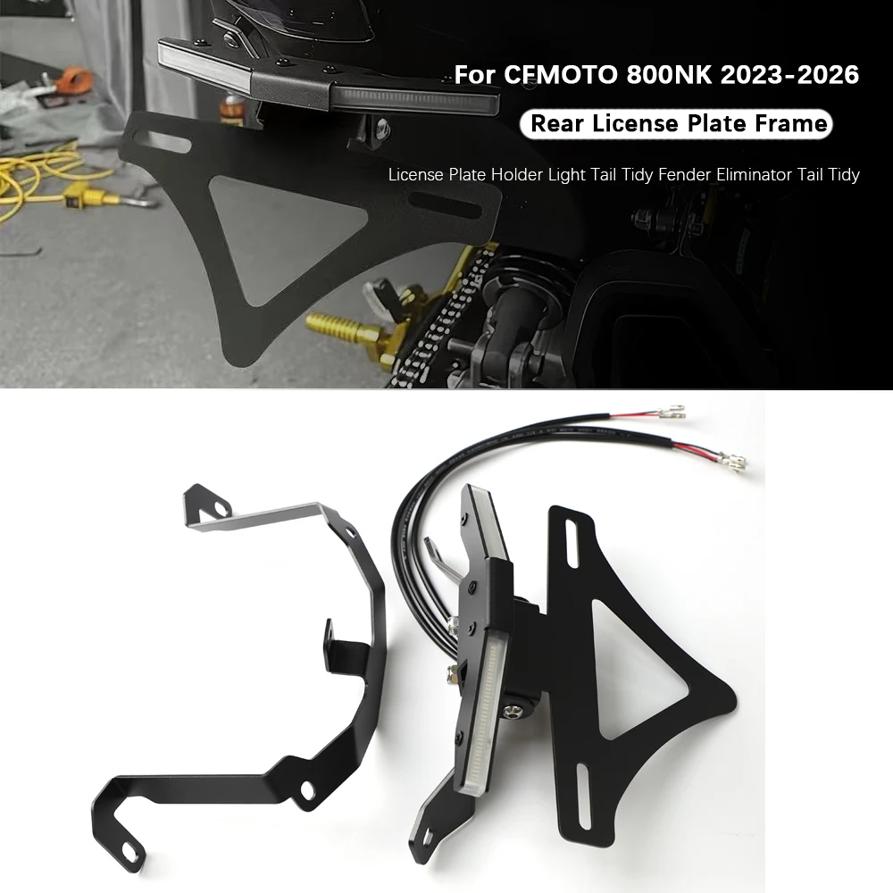 

Motorcycle For CFMOTO 800NK 2023-2026 Accessories License Plate Holder LED Light Tail Tidy Fender Eliminator Tail Tidy 800 NK