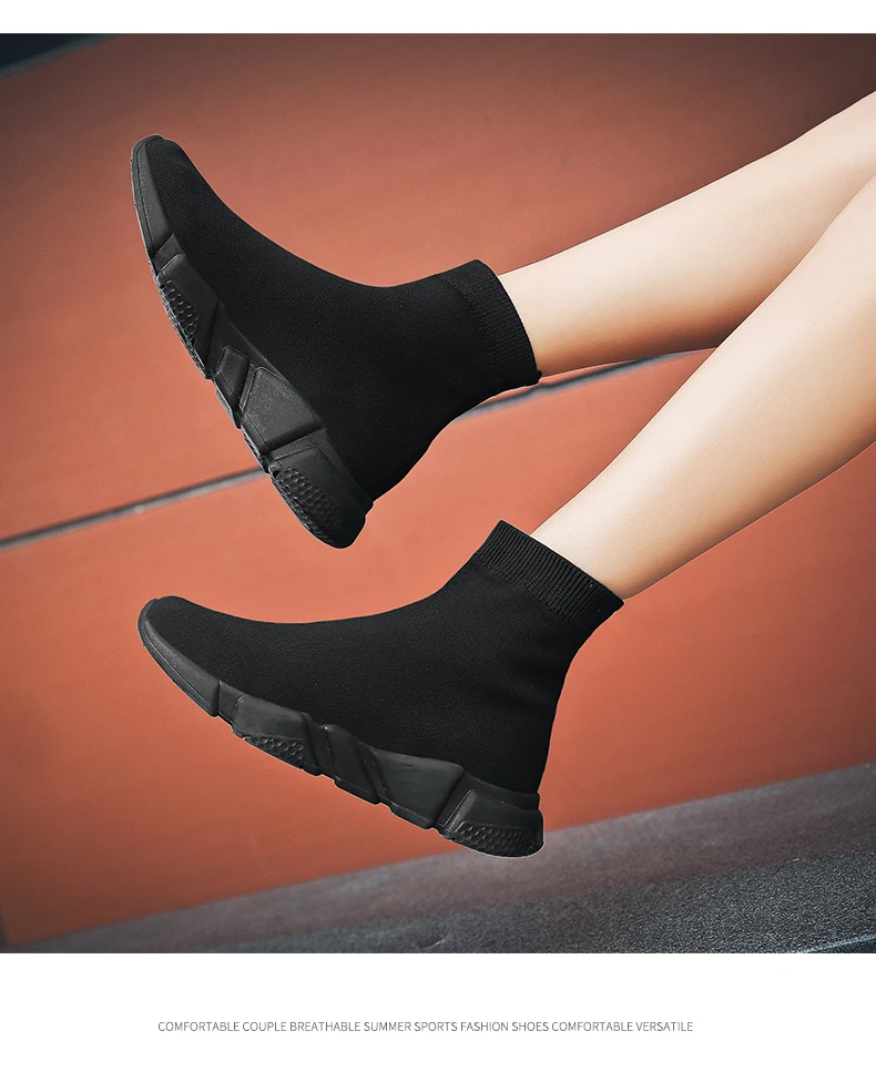 2025, schwarze High-Top-Sneaker für Herren und Damen, klassische Designer-Strick-Freizeit-Sneaker für Herren, modische, bequeme Slip-on-Sportschuhe für Damen – Detail 29
