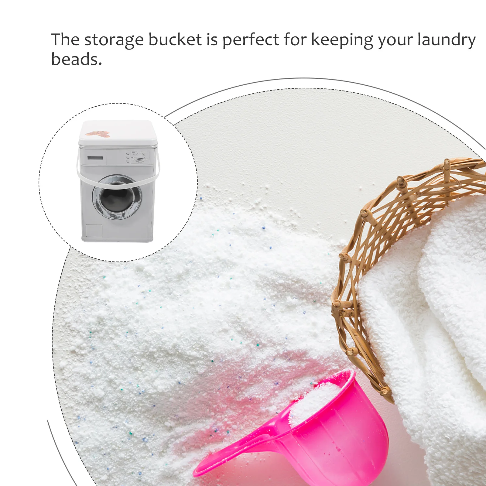 

Powder Storage Box Large Capacity Metal Container For Laundry Beads Powder Liquid Household Organization Durable Box Home