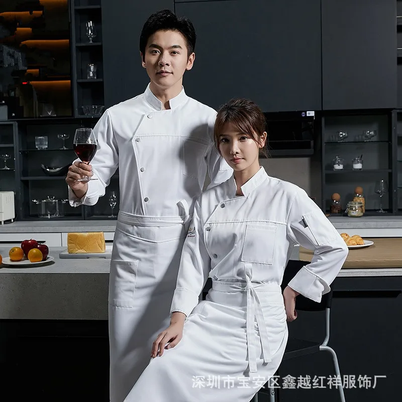 Vêtements de travail de Chef professionnel, vêtements de Service alimentaire, uniforme de Restaurant, chemise de cuisine, veste de cuisinier d'hôtel, salopette de serveur