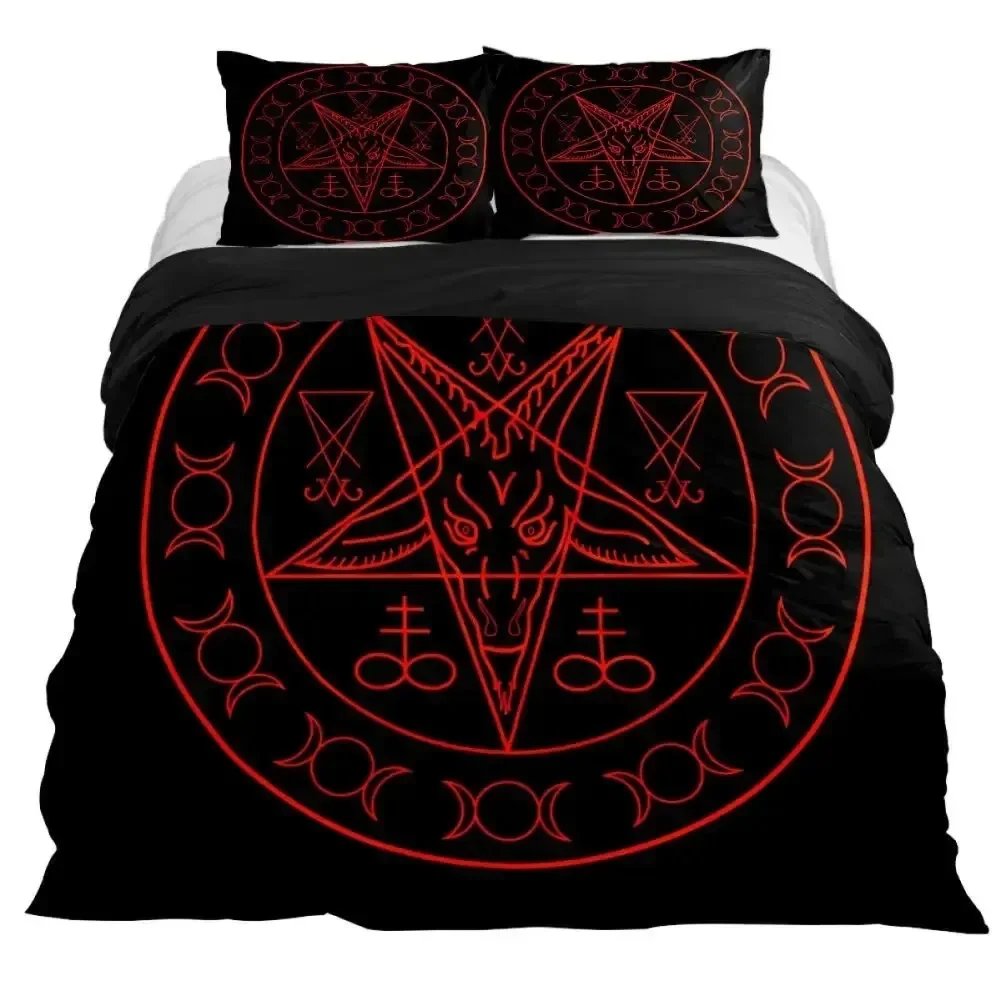 

Lucifer Morningstar Satanic Duvet Cover Set Satanic Bedding Set Full Size Queen Size,gothic Skull Bedspreads Comforter Cover Set
