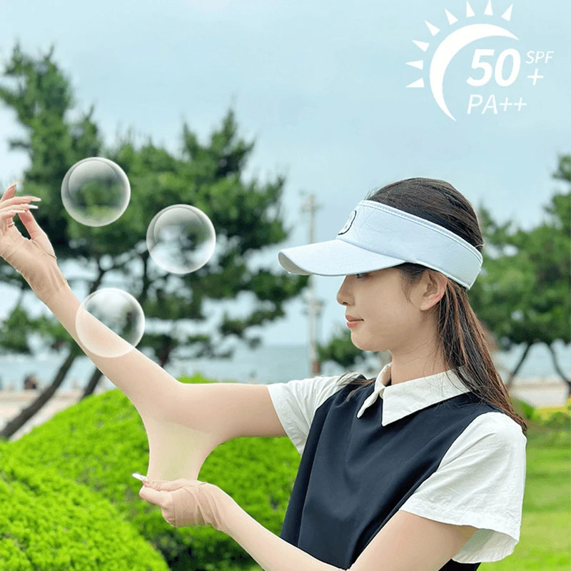 

1Pair Ice Sleeves Ice Silk UV Protection Cooling Arm Sleeves Women Men Summer Outdoor Sunblock Arm Cover With Thumb Hole