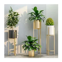 Factory Price Metal Plant Stand Gold Flower Pot Stands Indoor Outdoor Metal Potted Gold Plant Holder Plants Display Stand