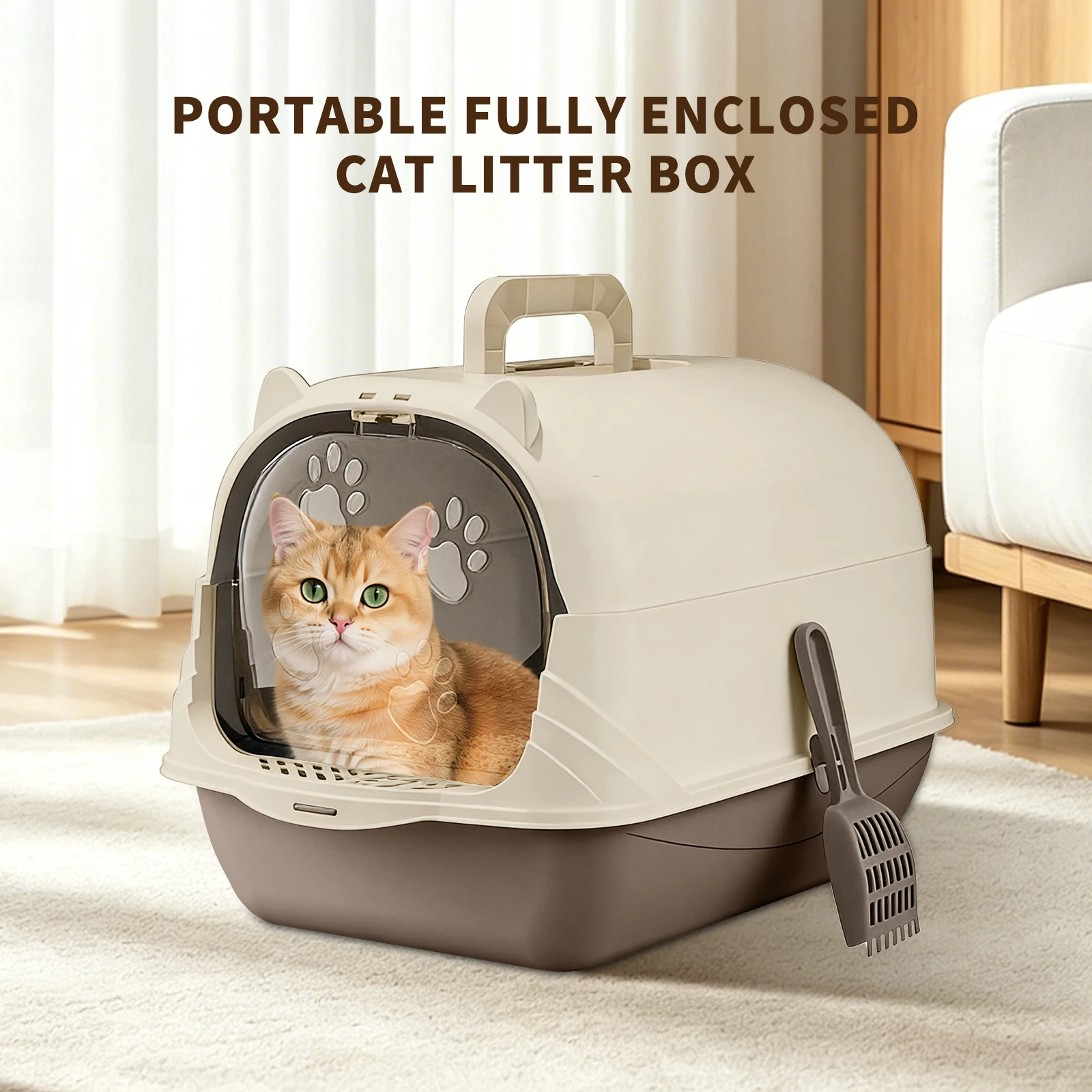 

Handheld and portable cat litter box, with large capacity and easy storage, suitable for various scenarios such as foster care and travel