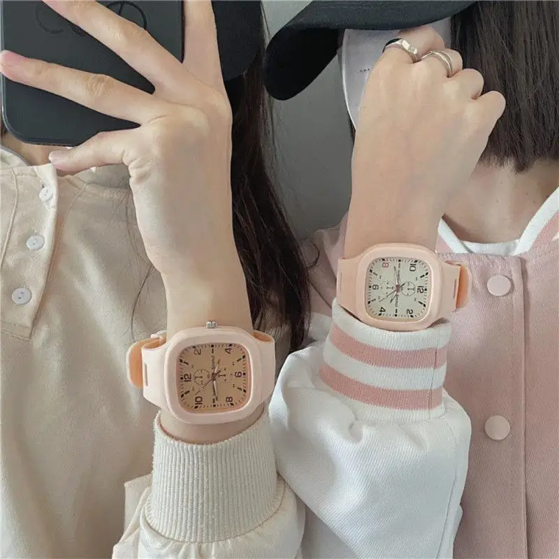 Big Square Screen  Watch For Student Casual Sport Nechanical Wristeatch Simple Tren  High Auality Quartz Watch Wothout Box