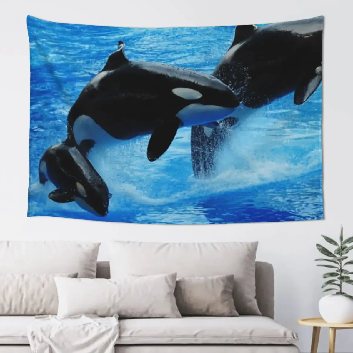 

Killer whale orca jumping Tapestry Decoration Aesthetic Decoration Wall Room Decoration Accessories House Decorations Tapestry