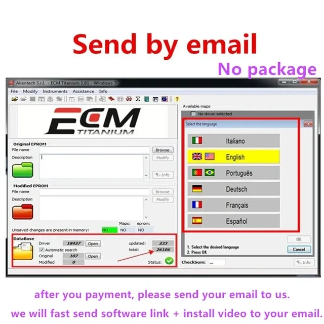 ECM TITANIUM 1.61 Nieuwe OBD2 Scanner Auto-onderhoudsgereedschap Met 26000+ Drivers ECM 18259 + Drivers voor ECU Tool Ondersteunt Windows 10