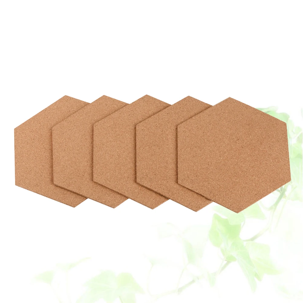 5pcs 육각 코르크 게시판 천연 코르크 타일 벽 장식 홈 오피스 메모 보드 공지 보드 120X120Cm