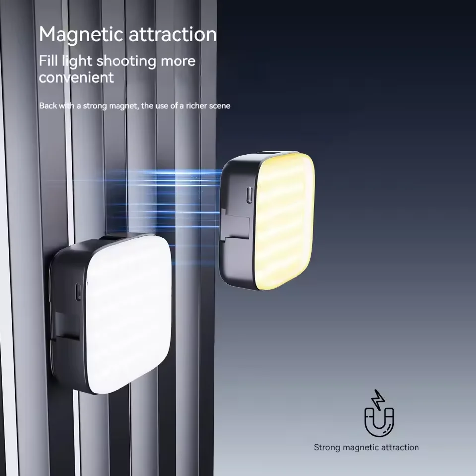 ZK30 Magnetic RGB Fill Light Portable Mobile Phone Holder Photography Pocket Light Live Broadcast SLR Selfie Vlog Photography