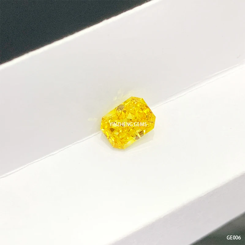 Radient 3.55ct Fancy Vivid Yellow Lab Grown Diamond HPHT for Fine Jewelry Making with IGI Certificate