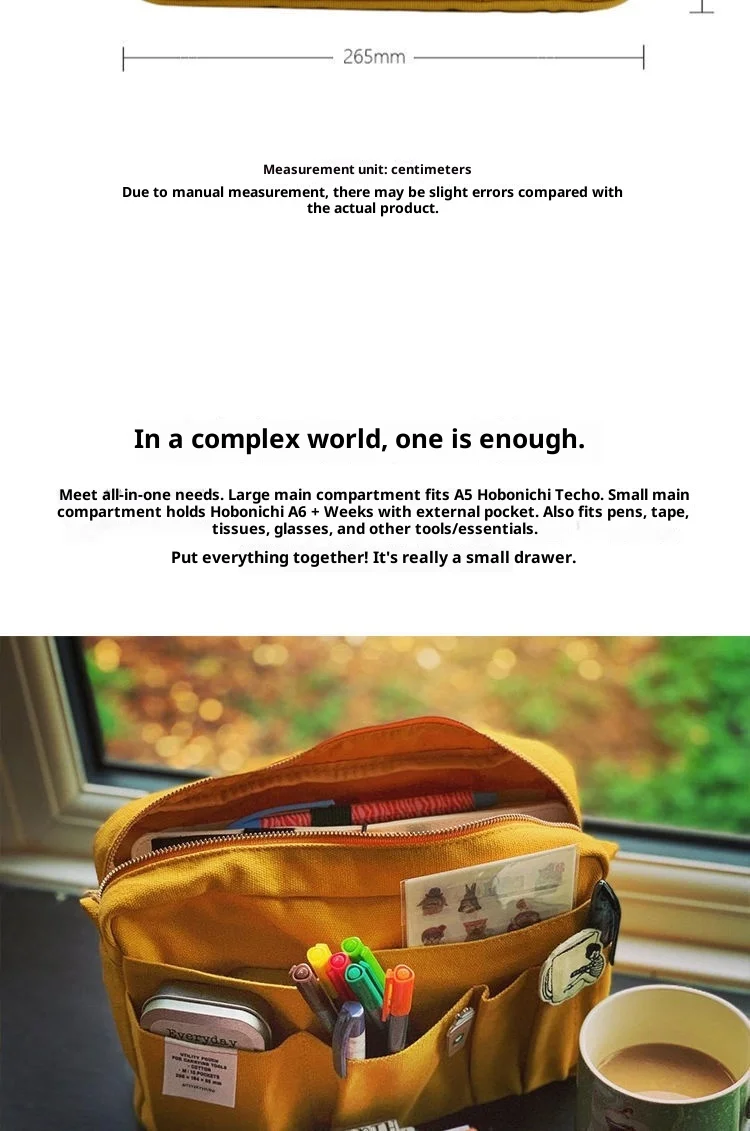 Große Kapazität Canvas Aufbewahrungstasche Einfaches Design für Gymnasiasten Mehrschichtiges Federmäppchen und Tasche für Jungen und Mädchen – Detail 4