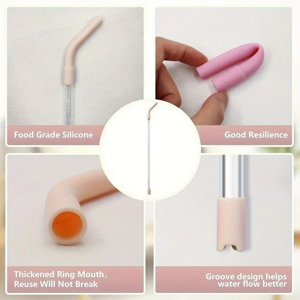

6Pcs Drink Blender Stick Drinking Straws Nozzle Drinkware Tea Coffee Juice Straw Head Colorful Universal Silicone Suction Nozzle